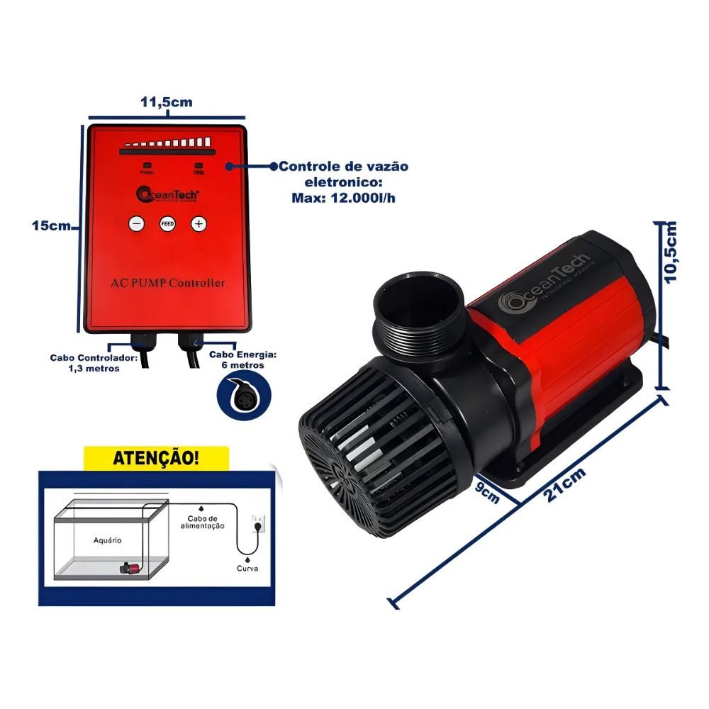 Bomba Submersa OceanTech AC Pump Aqua Flow AC 12000